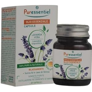 Puressentiel - Biologische lavendelolie capsules - 100% zuiver en natuurlijk - smaakneutraal - 60 mini-capsules om in te slikken