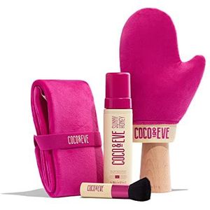 Coco & Eve Bali Bae Self Tan Set (Ultra Dark). Alle natuurlijke Sunless Tanning Mousse. Instant Self Tanning Lotion met Bronzer, Mijn Applicator, Kabuki Brush en Back Applicator voor Flawless