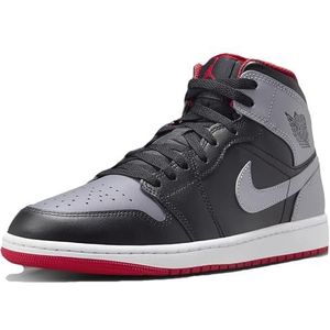 Nike Air Jordan 1 Mid Code DQ8426-006, zwart, grijs, rood, 42 EU