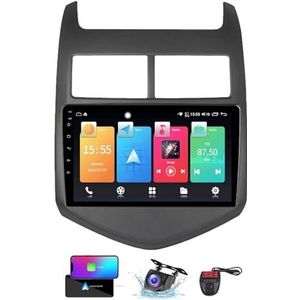 Android 13 Autoradio 2 DIN Compatibel met Chevrolet Aveo 2 2011-2015 9 Inch Touchscreen Carplay Android Auto met Bluetooth 5.0/FM RDS/Bediening op het stuur/Achteruitrijcamera(NF-1)