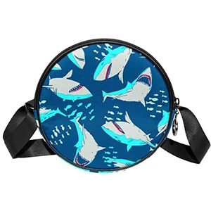 Cool Huilende Haaien Patroon Crossbody Tas Messenger Bag Purse voor Vrouwen, Meerkleurig, 6.7x6.7x2.3 in, Sling Rugzakken