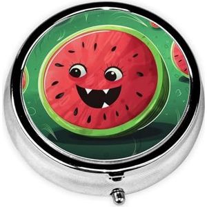 Pillendoosje Kleine Pillendoosje voor Pocket & Portemonnee Pil Organizer Draagbare Pillencontainer Leuke Geneeskunde Organizer Watermeloen Reizen Pillendoos voor Vitamine Visolie Supplementen