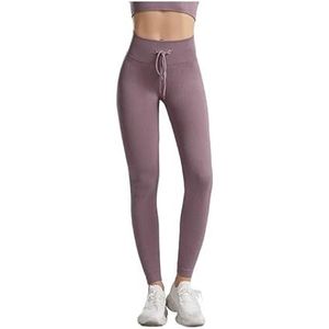 Yogabroek met hoge taille, heuplift en buikverstrakking Fitness hardloopyogabroek for dames, trainingslegging (Color : Purple, Size : M)