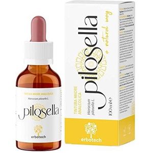 ERBOTECH, Moeder tinctuur Pilosella, alcoholvrije moeder tinctuur in druppels om te verdunnen in water, veganistisch, niet afkomstig van GGO-planten, gemaakt in Italië, 100 ml