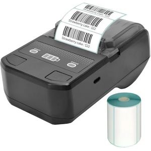 Thermisch Printer Draagbare 58 Mm Thermische Labelmaker Draadloze BT Mini-labelprinter Barcodeprinter Met Oplaadbare Batterij For Magazijn Duidelijk Snel(Black)