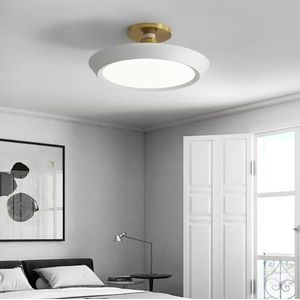TONFON Moderne zwarte metalen plafondlamp Inbouw LED-plafondlamp Dunne ronde plafondlamp for woonkamer Slaapkamer Eetkamer Keuken Studeerkamer Gang Kroonluchter (Color : White, Size : 19.7in)