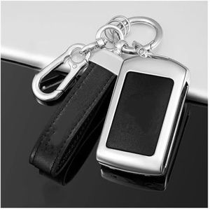 Autosleutel beschermhoes Zinklegering Autosleutel Case Cover Shell Houder Fob Voor S60 S90 XC40 XC60 XC90 V90 Sleutelhanger Auto Accessoire Sleutel Shell(Silver Black ring)