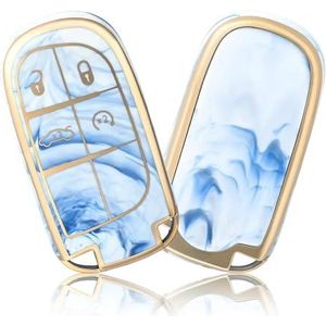 Sleutelbehuizing houder Tpu Autosleutel Beschermhoes Voor Chrysler 300C Voor Wrangler Voor Sleutelhanger Fob Shell Accessaries Sleutelbehuizing(1 UK)
