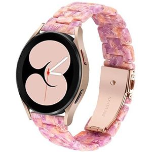 DEALELE Compatibel met Samsung Galaxy Watch 5/5 Pro/Galaxy 4/4 Classic/Galaxy 3 41mm / Active 2, 20mm Kleurrijke Hars Vervanging Armband voor Huawei GT2 42mm / GT3 42mm, Kleurrijk roze