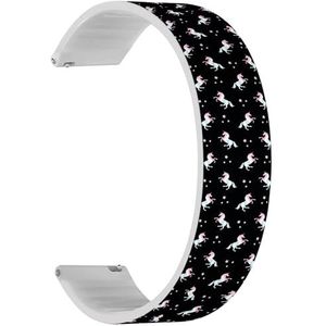 Solo Loop band compatibel met Garmin Forerunner 255/255 Music, 265, 745, Venu 2, Venu 3, Vivoactive 4 (Unicorn Horse Stars), quick-release 22 mm rekbare siliconen band, accessoire, Siliconen, Geen