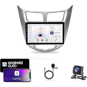Android 13 Dubbel Din Auto Stereo Touchscreen Auto Stereo Voor Hyundai Solaris 2010-2016 Met Bluetooth GPS Navigatie WiFi FM Radio USB/SWC/Plug en Play Ondersteuning Carplay&Android Auto(4 Core Wifi 2