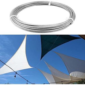 Roestvrijstalen kabel, Roestvrijstalen staaldraadkabel 1/8 inch zilver 1-100 m(15M/49.2Ft)