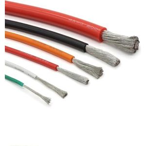 Elektrische draad, 5 meter extra zachte hittebestendige kabel, siliconen draad met hoge temperatuur, 12AWG naar 30AWG connector(Red,12awg)