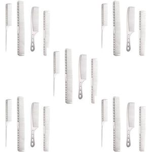 5 set 4pack/lot Ergonomische Handvat Voor Meer Comfortabele Haar Kammen Ervaring Comfortabeler Om Metalen Haar Snijden Kam, Helder zilver