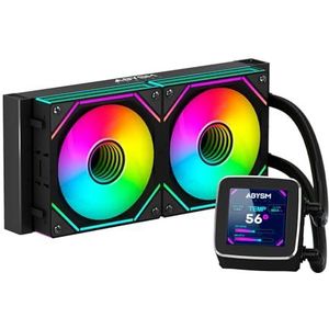 ABYSM Gaming Ocean 240 Black ARGB vloeibare koeling, met 7,1 cm (2,8 inch) lcd-display, voor bewaking van CPU-temperatuur, ventilatorsnelheid en andere parameters