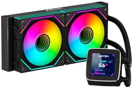 ABYSM Gaming Ocean 240 Black ARGB vloeibare koeling, met 7,1 cm (2,8 inch) lcd-display, voor bewaking van CPU-temperatuur, ventilatorsnelheid en andere parameters