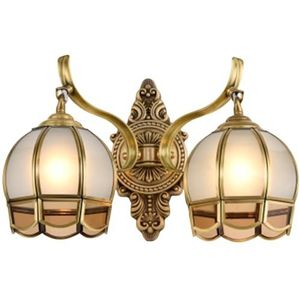 Modern Wall lamps Modern Indoor Wall Sconce All-Copper Glass Sconce Lamp European-Style Wall Lamps Bedroom Bedside Living Room Staircase Aisle Balcony Background Wall Lighting Wall Lamp Light Luxury S