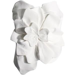 CakfLjkhl Womens Tube Top 3D Bloemen Strapless Mouwloos Gesmokte Slim Fit Bijgesneden Bandeau Party Tops,Wit,L