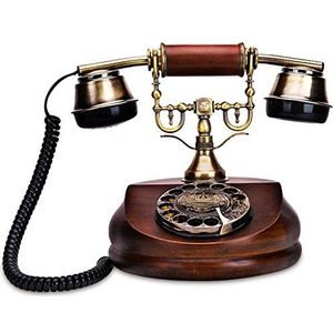 GPDNBIEU, Retro bedrade telefoonontvanger Antistraling, desktopinstallatie Vaste telefoon - Rood