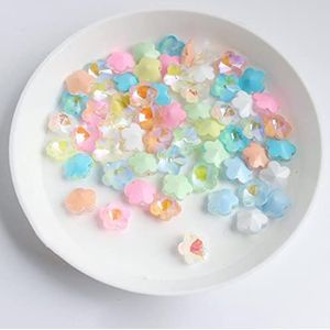 Leuke Mini Bloem 6MM Puntige Bodem 3D Kristalglas Nagel Strass Steen DIY Manicure Decoratie Accessoires-Mix kleur mokka, Bloem 6mm,30st