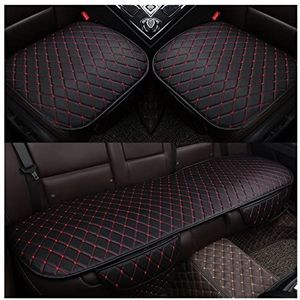 Stoelhoezen Beschermhoezen Universele Pu Lederen Kussen Auto Bekleding Voor Ford Focus Mk2 Voor Edge Voor Explorer Voor Ecosport(Zwart rood)