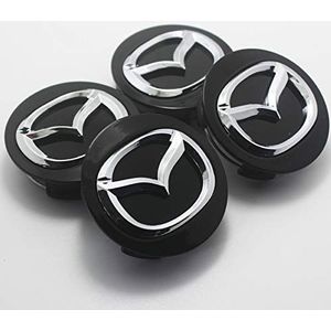 4-delige Center Wheel Hub Caps voor Mazda 60mm, Waterdichte Slijtvaste Anti-Roest Auto Wiel Decoratie Cover, Hub Center Caps met Auto Logo