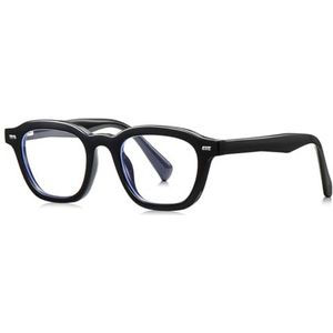 moomoobird Blauw Licht blokkerende Bril Mannen Vrouwen Retro Bril TR90 Frame Vierkante Bril Frame Computerbril, Zwart met helder