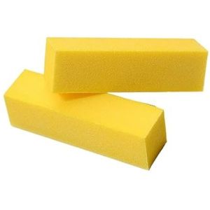 schuurgereedschap sponsblok, Kleurrijke polijst- en schuurvijlen, blokpedicure, manicure, nagelverzorging(Yellow,2pcs)