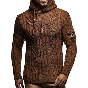 Leif Nelson Gebreide trui voor heren LN-5400, camel, 3XL