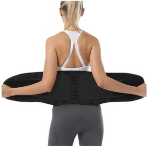 Rugcorrectie, Elastische rug- en lendensteunband, orthopedische houdingcorrector, onderrug- taillesteunband(Black,XXL)