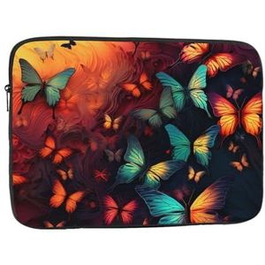 Laptophoes 10-17 inch laptophoes kleurrijke vlinder patroon laptophoezen voor vrouwen mannen schokbestendige laptophoes