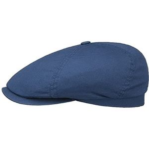 Stetson Cotton Twill Pet Dames/Heren - katoenen cap flat hat met klep voering voor Lente/Zomer - XL (60-61 cm) donkerblauw