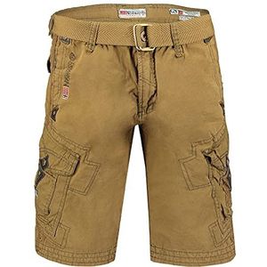 Geographical Norway PEANUT MEN - Mannen Casual Katoenen Bermuda Shorts - Mannen Sport Cargo Shorts - Ademende Chino Bermuda Shorts - Korte Shorts Normaal Comfortabel KHAKI M