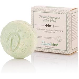 Duschkind Natuurlijke cosmetica vaste shampoo (Aloe Vera) allergievrije geur – te gebruiken als douchegel & conditioner & scheercrème – veganistische formule – recyclebare verpakking