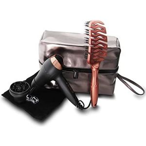LIM HAIR WR 3.0 Haardroger voor reizen, sportschool of elke dag, 1200 W, mondstuk, diffuser en tas inbegrepen, klein formaat, haardroger of W'21-pack (roségoud, W'23-verpakking: sec + borstel + tas)