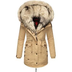 Navahoo Sweety warme winterparka met capuchon voor dames, XS-XXL, beige, XL