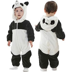 Doladola Rompers onesies jumpsuits, met capuchon, voor baby meisjes en jongens, met dierenprint, voor de herfst en winter(Panda, 2,5-3,5 jaar)
