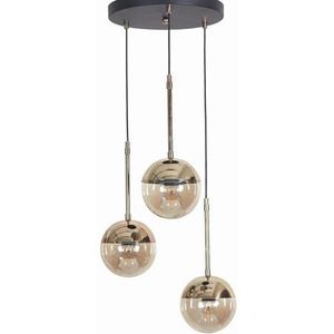 Luzarana Nova Hanglamp Pendellamp voor Eettafel & Woonkamer, Glazen Bol Lamp met E27 Fitting, Chroom - Modern en Stijlvol Design (Gold3)