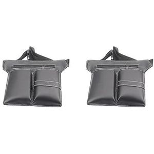 Haar Schaar Holster PU Leer met Taille Riem voor Kapper Haar Stylist, 2 set (zwart), 28x19cm, als beschrijving