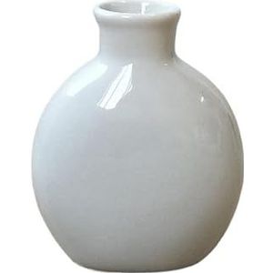 Knopvazen, Platte ronde keramische fles, creatieve kleine vaas, eenvoudige huisdecoratie, minivaas(Color:8)