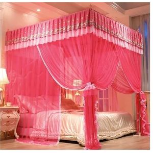 SFQEVHRZ Muskietennet, klamboe bed luifel, prinses kamer sprei klamboe, luxe sprei met beugel (kleur: roze, maat: 200 x 220 cm/79 x 87 inch)