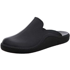 Romika Mokasso 202 Pantoffels voor heren, echt leer, pantoffels met geïntegreerde gewrichtssteun, zwart 100, 44 EU Breed