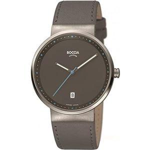 Boccia Unisex volwassenen analoog kwarts horloge met lederen armband 3615-03, armband