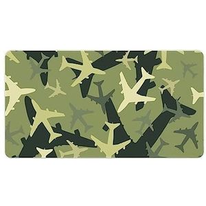 Groene Camouflage Vliegtuigen Print Bureau Pad Protector Muismatten Kantoor Tafel Mat Grote Muismat Antislip Laptop Pad