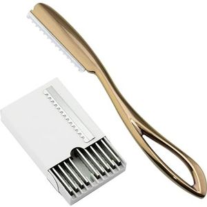 Kapper Schaar 1 Dunner Scheermes + 10 Bladen Kapsel Dunner Veilig Scheren Mes Veiligheid Scheermes Baard Gezicht Haar Schaar Kappersscharen