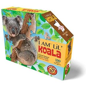 Madd Capp 884020 Shapepuzzle Junior, contourpuzzel Koala, 100 XL-stukjes puzzel voor volwassenen en kinderen vanaf 5 jaar