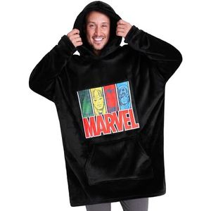Marvel Heren Hoodies, fleece oversized hoodie deken, Avengers geschenken voor mannen zwart, Zwart, one size