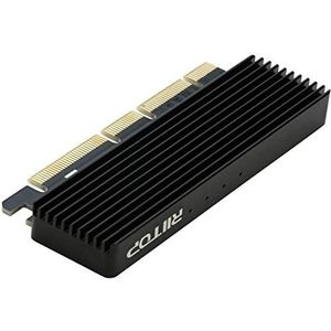 RIITOP PCIe M.2 Adapter, RIITOP M.2 (M Key), NVMe naar PCI-e 3.0 4x/8x/16x, converterkaart, met ruimte voor koeling, voor 2280/2260/2242/2230 (M Key), NVMe SSD
