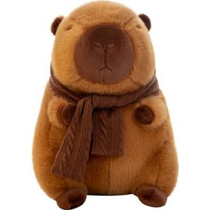 Schattige Capybara Pluche, Met Bruine Sjaal Squishy Knuffels Zachte Pluche Speelgoed Cadeaus for Jongens Meisjes Verjaardag(50CM/19.6IN)