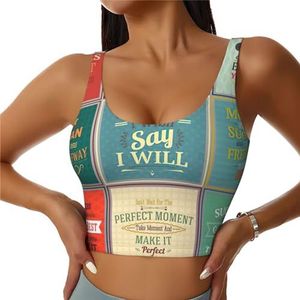 Gezegden Print Comfortabel Vrouwen Sport Vest Yoga Workout Vest voor Vrouwen Lichtgewicht Zomer, Zwart, S